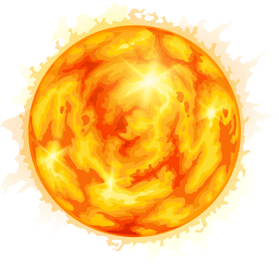 Sun Solar Planet, Space Ball Cartoon Fiery Sphere